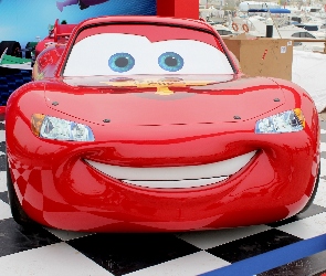 Auta, Filma animowany, Oczka, Czerwony, Samochód, Uśmiech, Cars 2