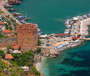 Port, Wieża, Alanya, Czerwona