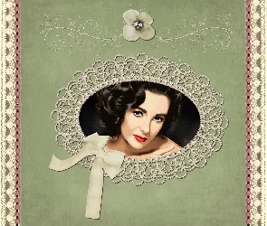 Grafika, Elizabeth Taylor, Kartka, Zdjęcie, Kobieta