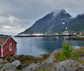 Norwegia, Morze, Lofoty, Góry