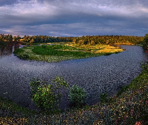 Rzeka, Las, Zakole, Półwysep