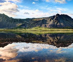 Odbicie, Jezioro, Islandia, Góry