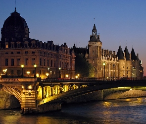 Rzeka, Most, Francja, Paryż