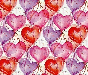 baloniki , serca, Walentynki