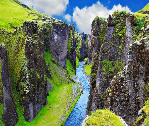 Fjadrargljufur, Rzeka, Wąwóz, Islandia