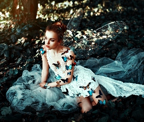 Motyle, Kobieta, Fantasy, Elf