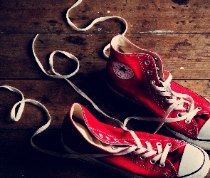 Sznurowadła, Czerwone, Converse, Trampki