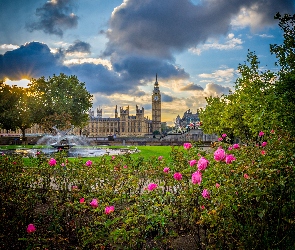 Anglia, Big Ben, Fontanna, Pałac Westminsterski, Londyn