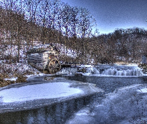 Stary, USA, Zima, Młyn