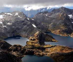 Mountain View, Jezioro, Góry, Norwegia