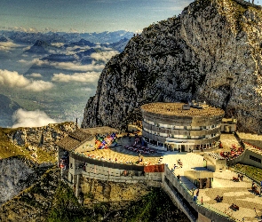 Szwajcaria, Hotel, HDR, Góra, Mount Pilatus Hotel