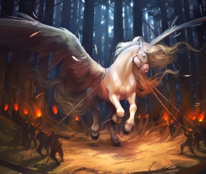 Fantasy, Koń, Pegaz, Skrzydlaty