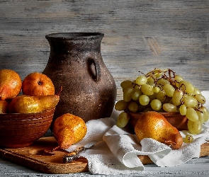 Winogrona, Gruszki, Kompozycja, Dzbanek