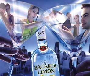 Kieliszki, Limon, Rum, Bacardi