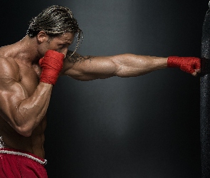 Trening, Mężczyzna, Boks