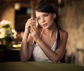 Wino, Kieliszek, Modelka, Angelina Petrova