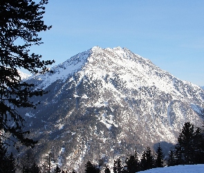 Zima, Austria, Alpy, Góry