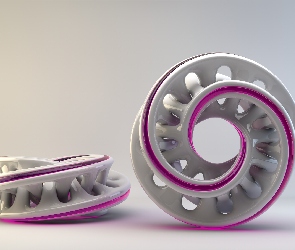 Wektorowa, Szary, Fioletowy, Abstrakcja, Grafika 3D