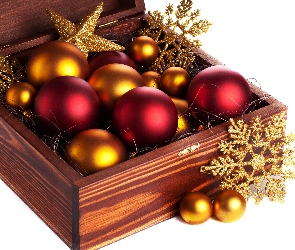 Pudełko, Dekoracja, Gwiazdki, Bombki, Boże Narodzenie