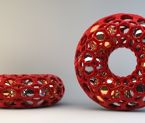 Wektorowa, Czerwony, Grafika 3D