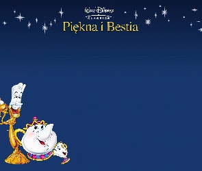 czajnik, świecznik, Piękna i Bestia, Beauty and the Beast