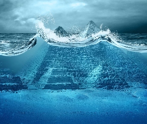 Woda, Potop Grafika 3D, Piramidy