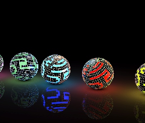 Świecące, Kule, Grafika 3D