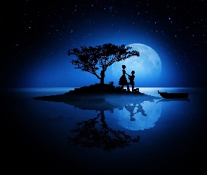 Księżyc, Grafika 2D, Miłość
