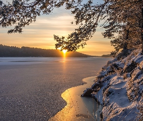 Jezioro, Las, Zima