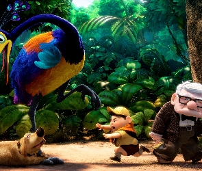 Film animowany, Up, Ptak Stefan, Dziadek Carl Fredricksen, Skaut Russell, Odlot