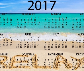 Kalendarz, Plaża, 2017