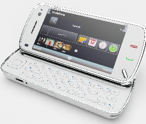 QWERTY, Poziomo, Nokia N97, Srebrna