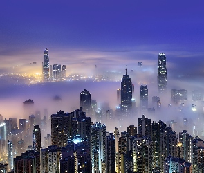 Drapacze chmur, Mgła, Hong Kong, Z lotu ptaka