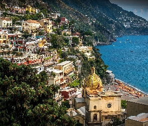 Domy, Wybrzeże, Włochy, Miasteczko Amalfi