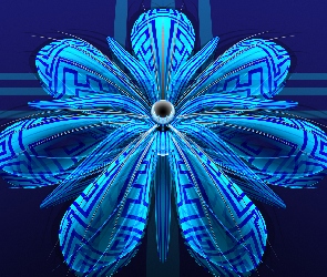 Grafika 3D, Kwiat, Niebieski