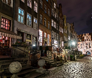 Polska, Miasto nocą, Gdańsk