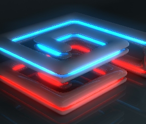 Grafika 3D, Spirala, Neon