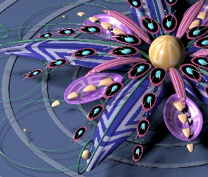 Grafika 3D, Kwiat, Rozłożysty