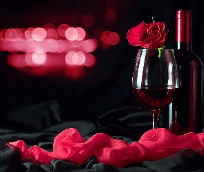 Kieliszek, Róża, Wino, Czerwona