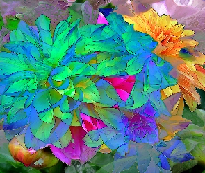 Kwiaty, Fractalius, Kolorowe