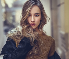 Spojrzenie, Oczy, Dziewczyna, Blondynka
