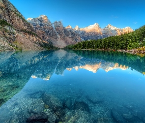 Kanada, Jezioro Moraine, Góry, Lasy, Park Narodowy Banff