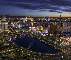 Las Vegas, Miasto nocą, Stany Zjednoczone