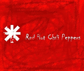 znaczek , czerwone tło, Red Hot Chili Peppers