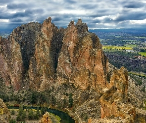 Stany Zjednoczone, Rzeka Crooked River, Park Stanowy Smith Rock, Skały, Stan Oregon