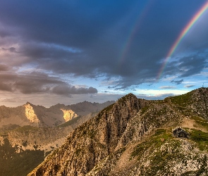 Góry Alpy, Dom, Tęcza, Szczyt Hafelekarspitze, Austria