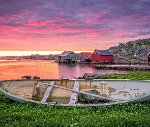 Łódka, Domy, Norwegia, Rogaland