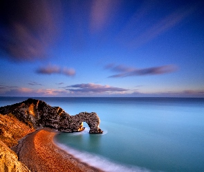 Plaża, Durdle Door, Morze, Anglia, Wybrzeże Jurajskie, Skała