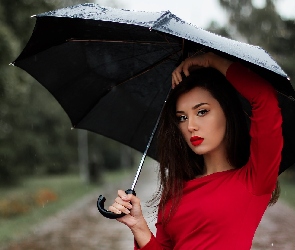Deszcz, Parasol, Kobieta