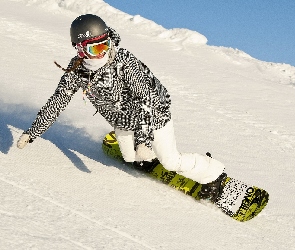 Kobieta, Deska, Snowboard